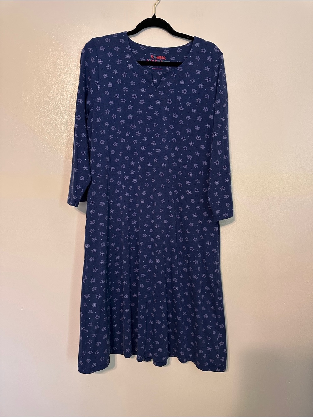 Gudrun Sjoden Flowers, Dots & Stripes Cotton Tunic Dress Purple Floral Large